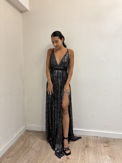 VESTIDO COSMO LENTEJUELAS NEGRO