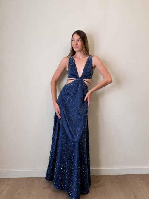 VESTIDO LUCA AZUL BORDADO